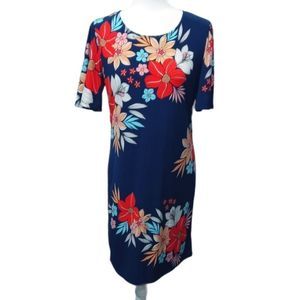 Alexandra & Oak Navy Blue Multi Floral Knit Dress